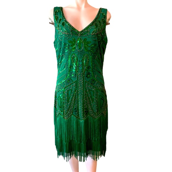 Babeyond Dresses Babeyond Green Sequin Flapper Dress Poshmark